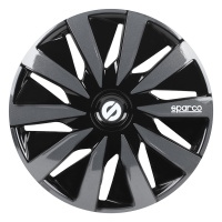 Poklice na kola Sparco 15" model Lazio (barva černá/šedá) - 4 kusy Poklice na kola Sparco 15" model Lazio (barva černá/šedá) - 4 kusy