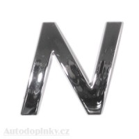 Znak 3D PLASTIC chrom samolepící N Znak 3D PLASTIC chrom samolepící N